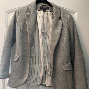 Grey Blazer with Brown Patches